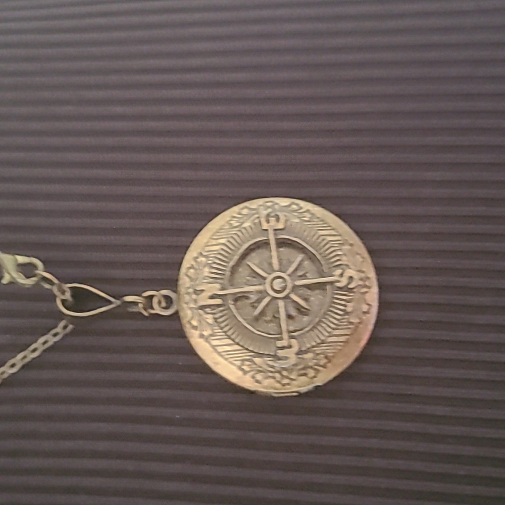Gold Compass Pendant Necklace